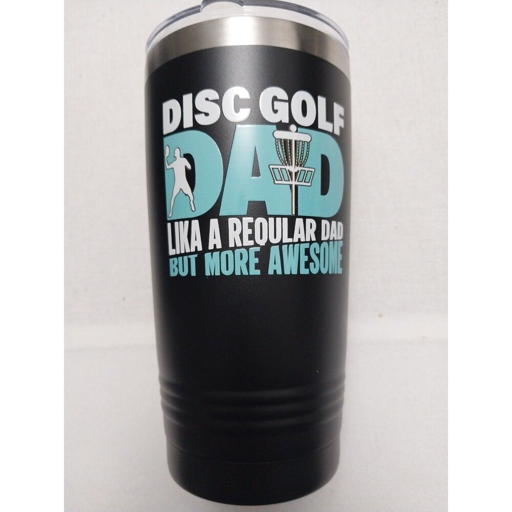 Onebttl 30oz Stainless Steel “Disc Golf Dad ” Tumbler Black Fathers Day Gift
